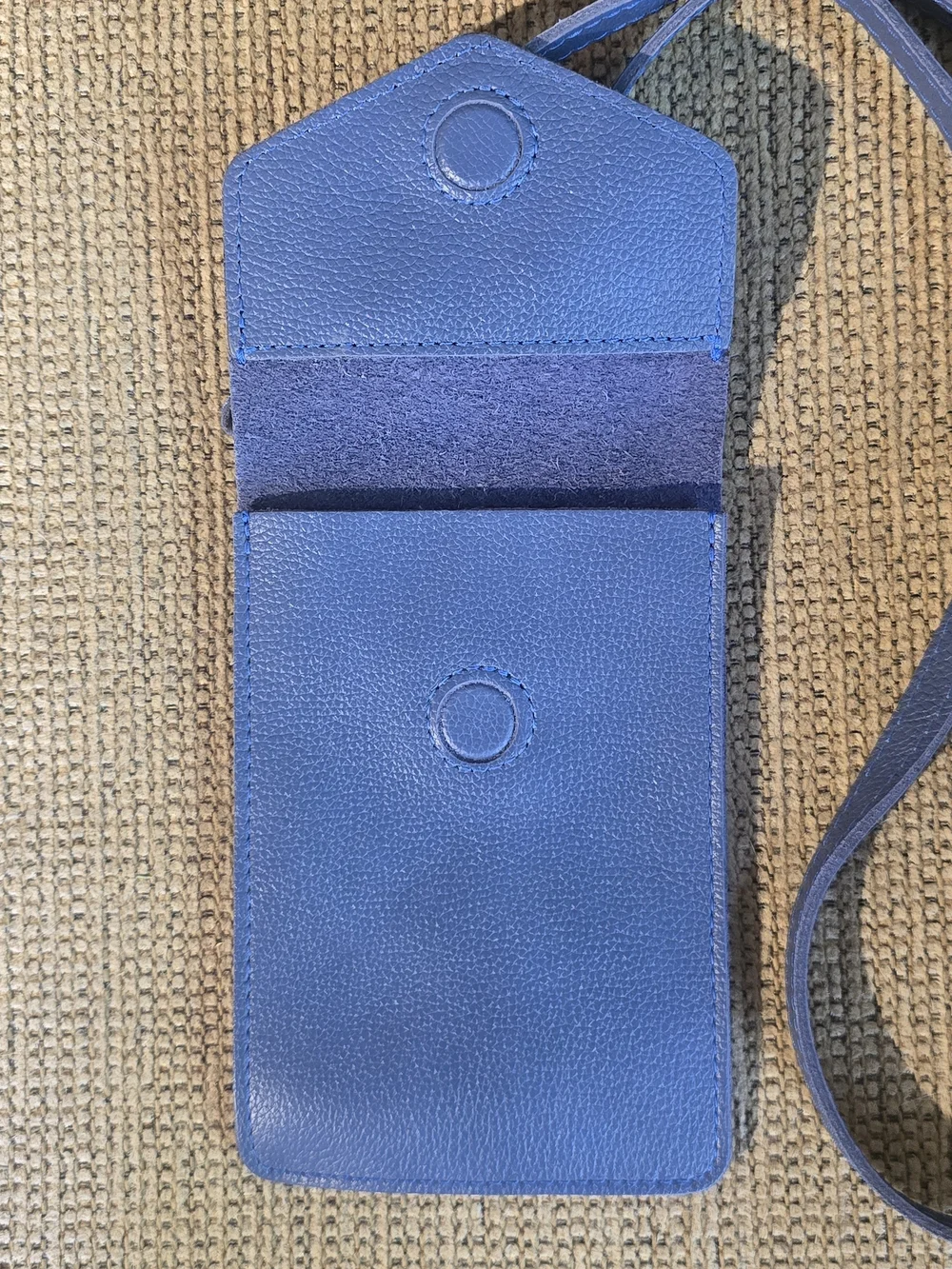 PLG Parker Phone Bag Indigo Blue Leather Crossbody Phone Bag for Women - Picture 3 of 6